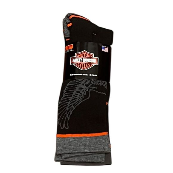 Harley-Davidson Men's Patriotic Eagle Riding Socks, 2 Pairs, Size L, NWT - Picture 1 of 6
